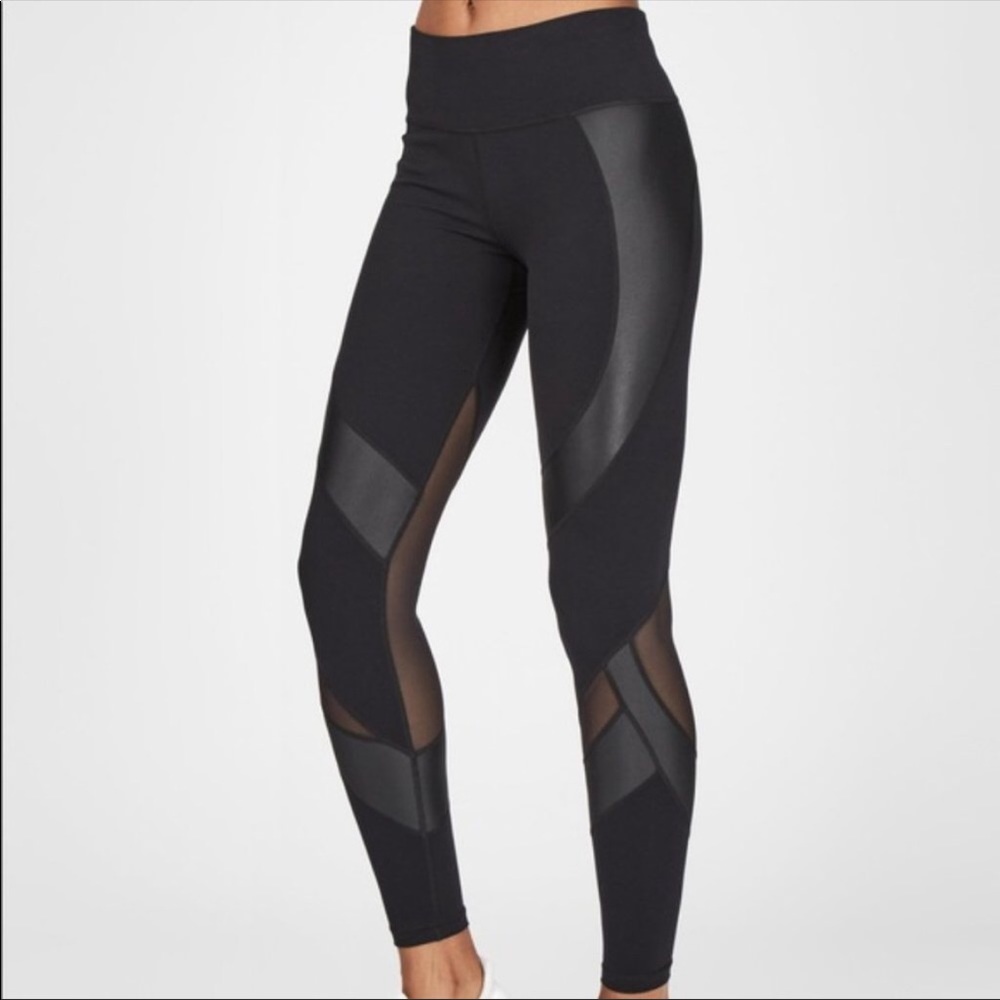 Sweaty Betty Black Leggings with Mesh Panels